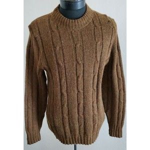 Vintage Brentwood Brown Virgin Wool Rugged Knit Sweater~ Grunge~ Sz Large
